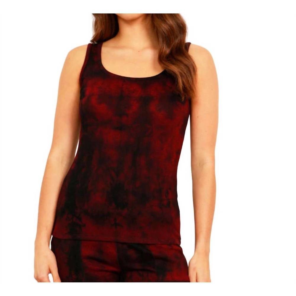 NEW FRENCH KYSS marble wash tank in sangria